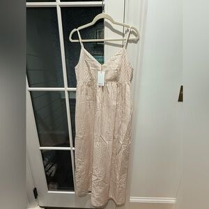 Quince Red and White Striped Dress